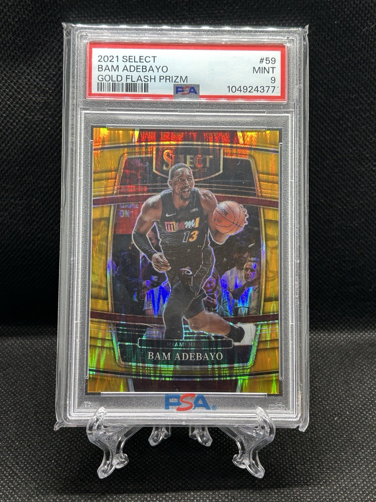 2021 Select Bam Adebayo Gold Flash  Prizm /10 SSP! PSA 9 #59