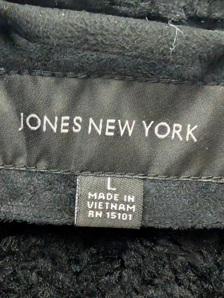 Jones New York пальто женщин большой черный шерпа искусственной замши куртка - Изображение 3 из 4