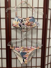 NWT Volcom Multicolor Peach Tropicabana Ring Bandeau Bikini Size S