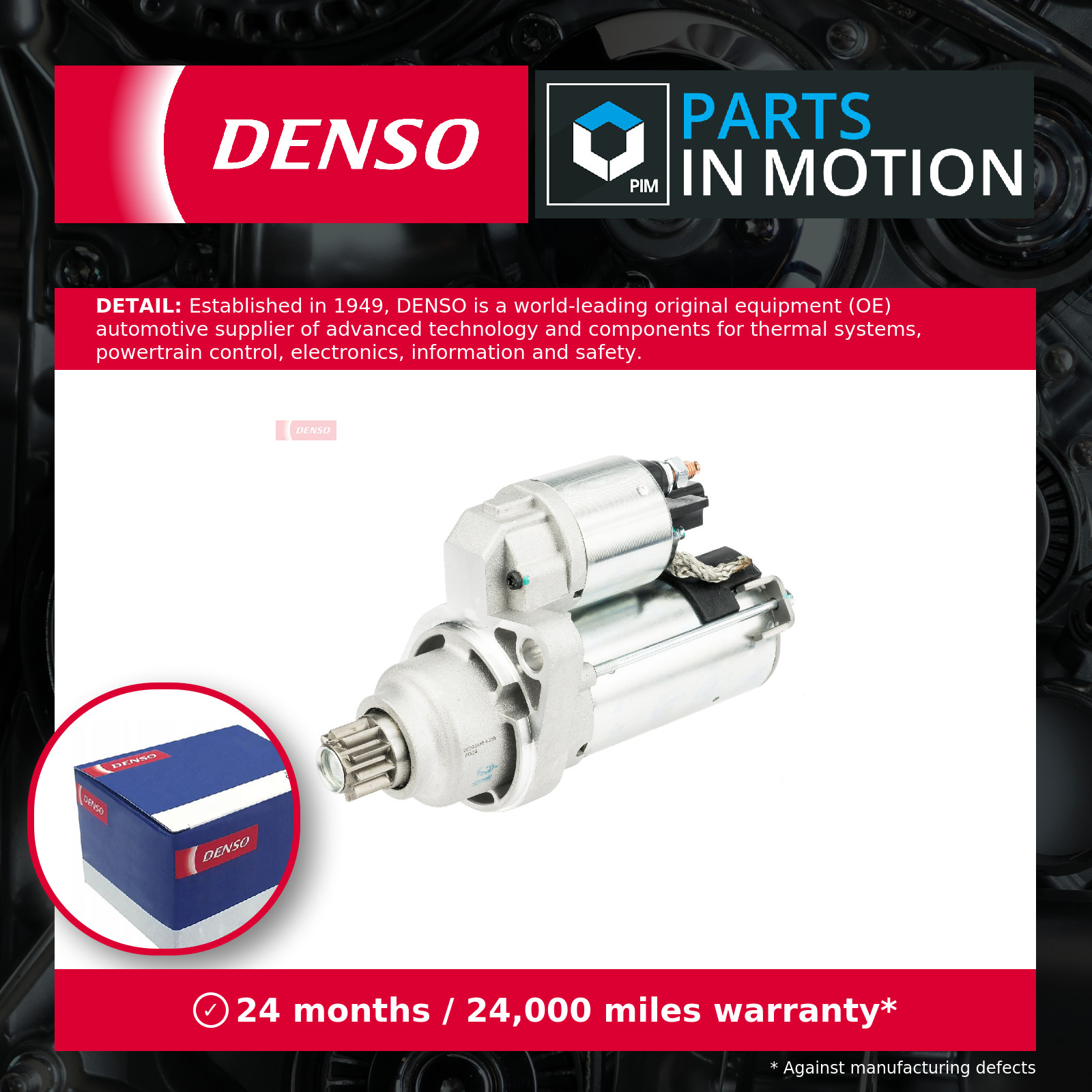 Starter Motor DSN3027 Denso 0AM911023B 0AM911023BX Genuine Quality Guaranteed