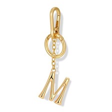 Initial Letter Keychains For Women Gold Plated Letter M Charm With A Large Ke...