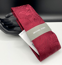MICHAEL KORS Men's 100 Silk Tie  Wine  Paisley  NEW MSRP: 69.50