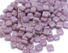 Lilac Purple 8 mm Square Recycled Glass Mosaic Tile Pieces - 50 tiles
