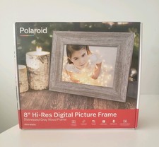 Polaroid Digital Wood Picture Frame 8" Hi-Res White 1024x768 HD NEW PDFX-800DG