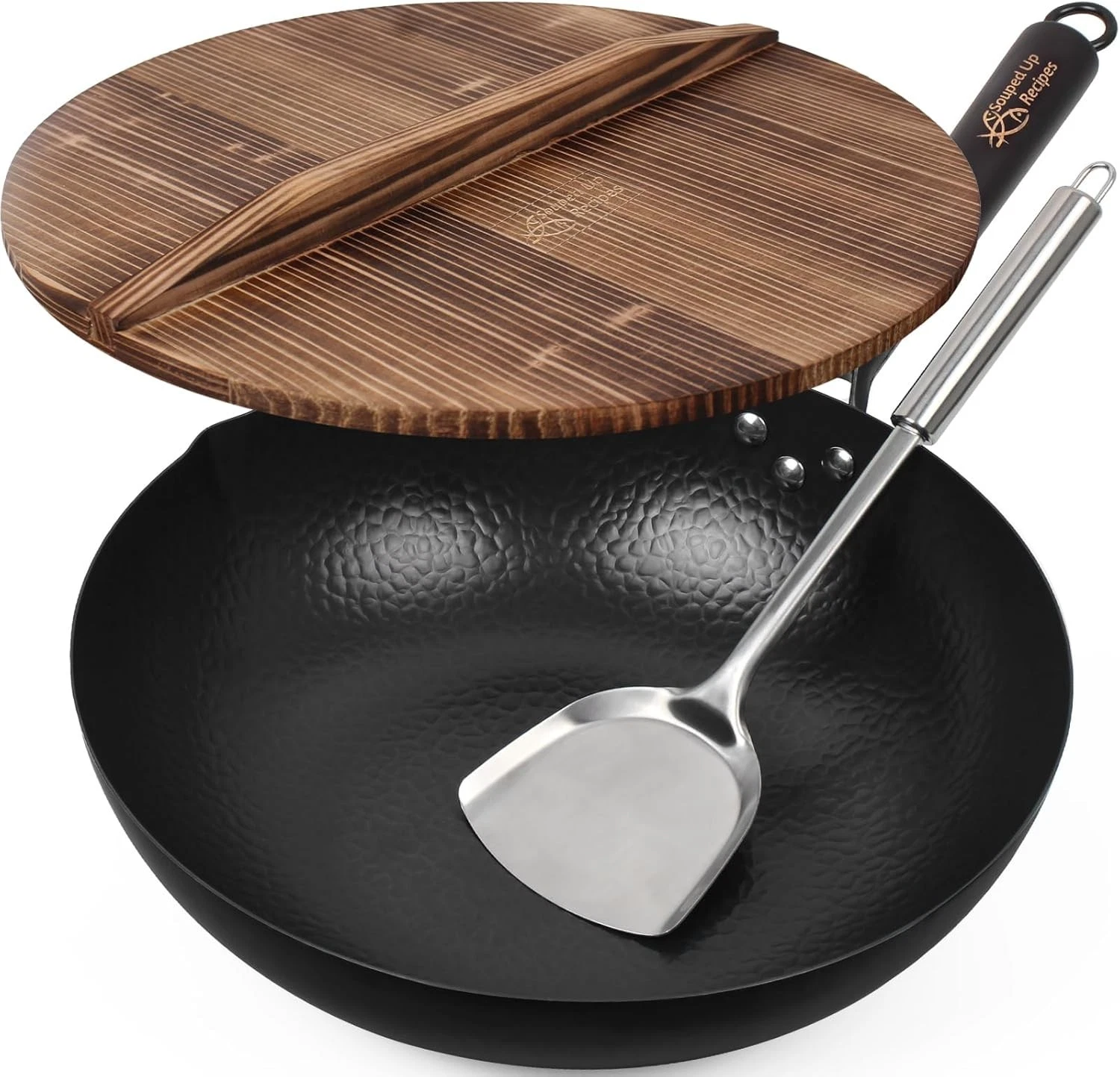 3-in-1 Flat Bottom Wok For Electric Induction Gas Stoves Lid Souped Up Recipes