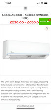 Image of Midea air conditioning unit wall mounted