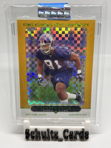 2005 Justin Tuck Topps Chrome Xfractor Gold RC /399 Rookie! Sealed Uncirculated!