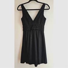 Calvin Klein Black Mini V-Neckline Sleeveless A-Style Dress Womens Sz 0 NWT