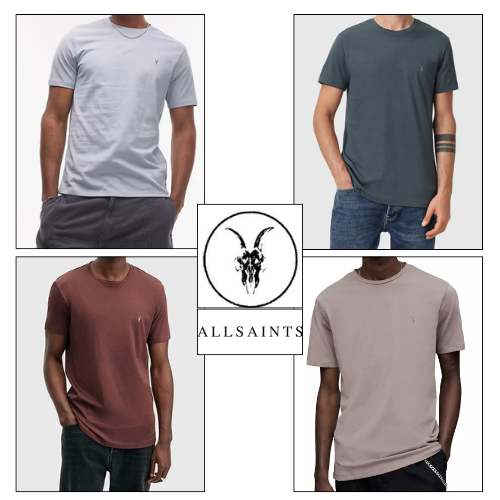ALLSAINTS Mens Tonic Round neck T Shirt Cotton Designer SS Top Cotton Tee NEW