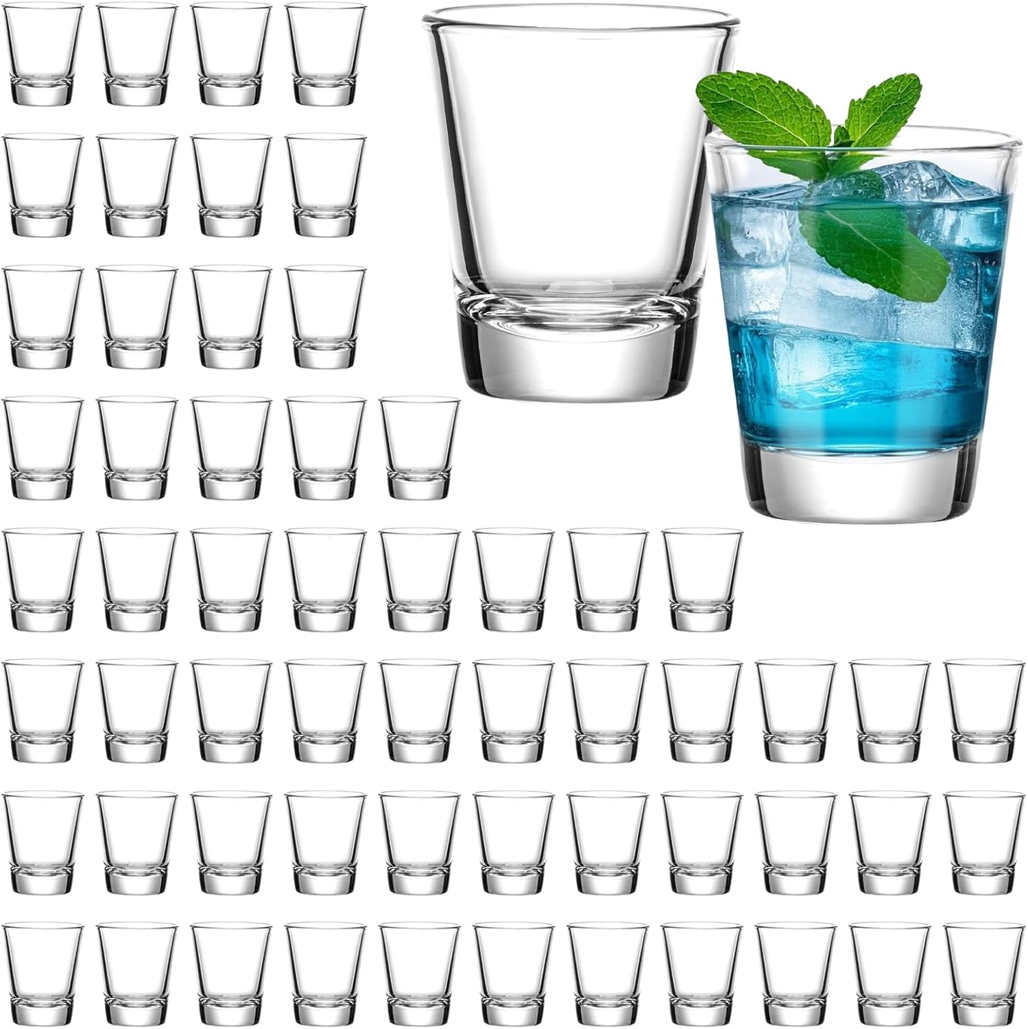 Shot Glasses 60 Pack 1.8oz | Heavy Base Mini Glasses for shooters