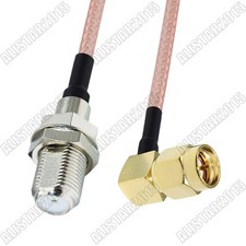 SMA Male Plug Right Angle to F Female Jack Bulkhead RF Pigtail RG316 Coax Cable