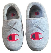 Champion University 25 Comfort Faux Fur Lined Lounge Slippers Gray M/8 W/10 NWT