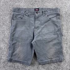 Vintage Y2K Dickies Carpenter Shorts Mens 34 Gray Canvas Utility Workwear