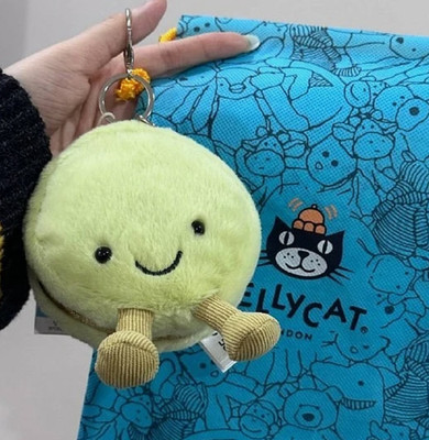 Jellycat Amuseables Max Macaron Pistachio Green Keychain Plush Toy Gift NWT