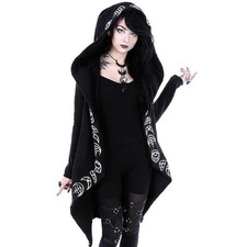 Gothic Kapuzenpullover Sweatjacke Zip Hoodie Sweatshirt Pullover Pulli Damen