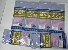 6 Pairs of Draiety Arthritis Gloves Compression, Pink, Size XL, Open Finger Tips