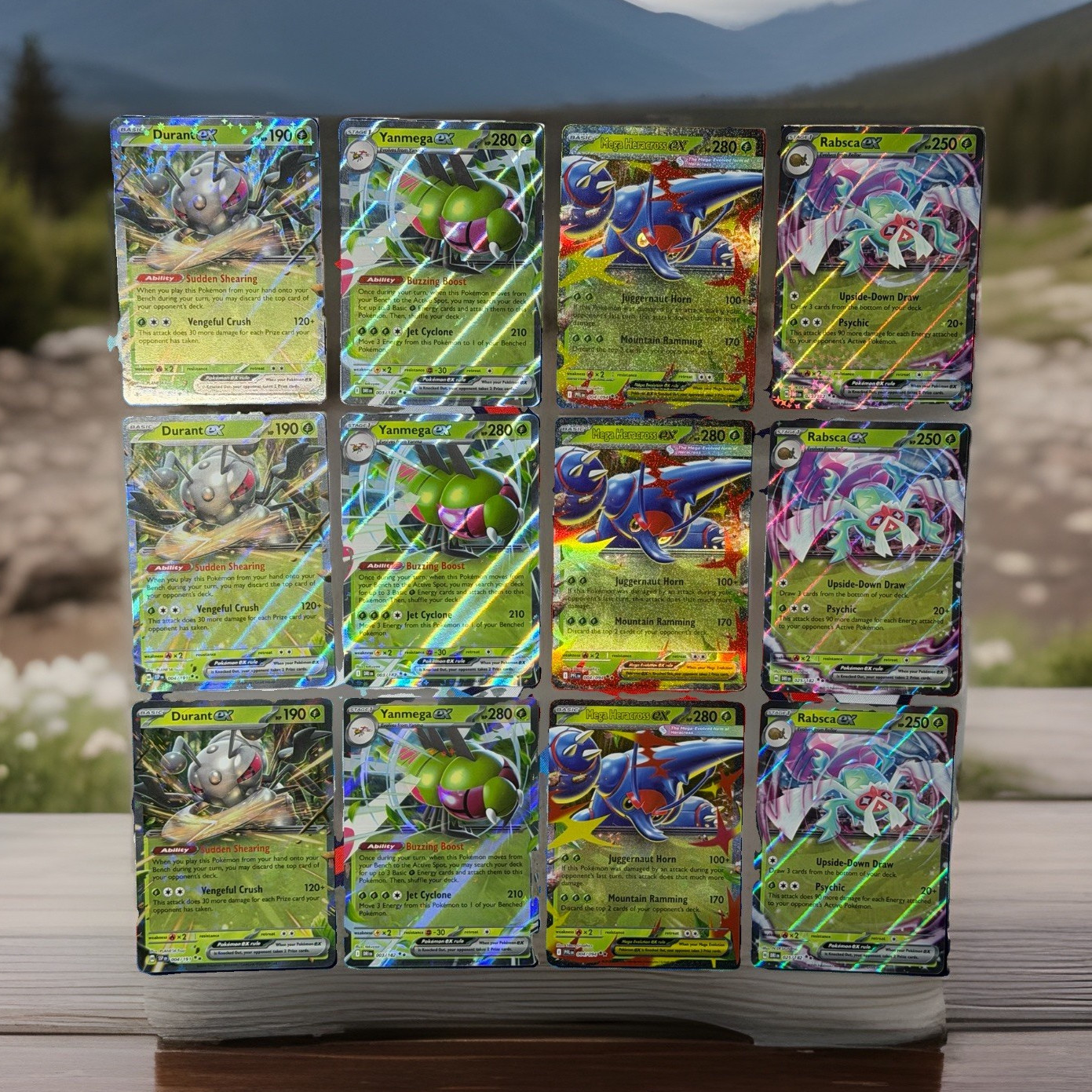 🐜🐉BUG EXs🪲🕷️- Pokémon 12-Card Lot - Durant, Yanmega, Mega Heracross, Rabsca