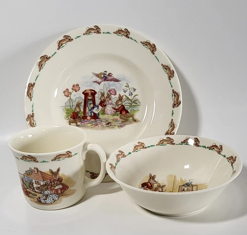 BunnyKins Royal Doulton Tableware English Fine Bone China Bowl Cup Saucer 3 PC