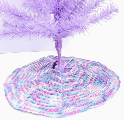 Mini Tree Skirt Spring 12'' Variegated Pastel Colors Handmade Crocheted