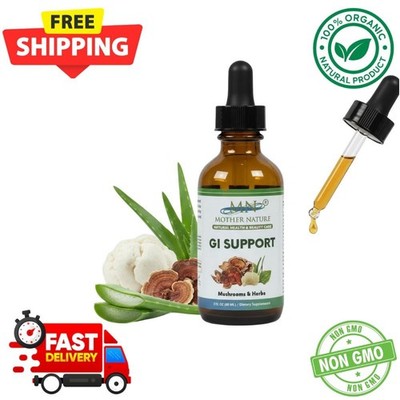 Organic GI Support Liquid Drops 2oz Lion's Mane Turkey Tail Reishi Gut Health