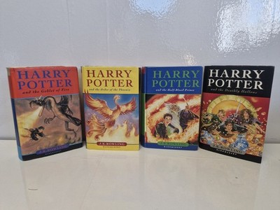 Harry Potter 4 Book Bundle Bloomsbury First Editions,Goblet, Phoenix,HBP, DH 4-7