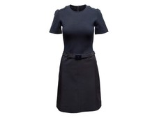 Navy Prada Belted Short Sleeve Dress Size IT 40