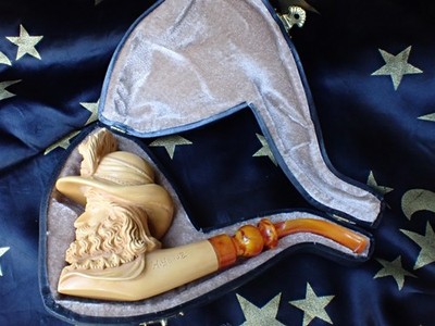 Meerschaum Pfeife H. Yavuz NEU mit Etui ähnlich Yanik