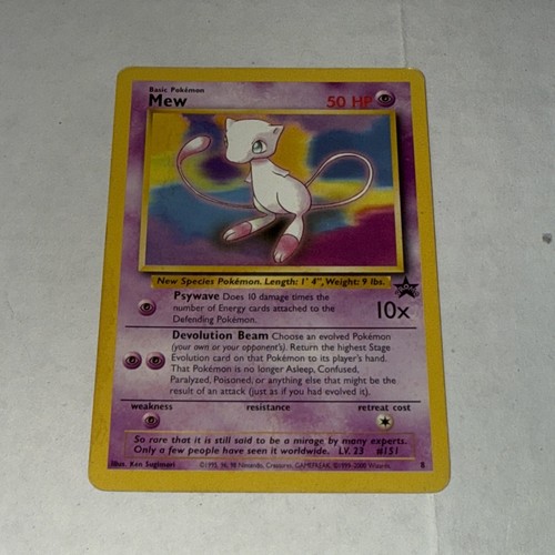 Mew Black Star Promo 8 Non Holo Pokemon Card 2000 WOTC TCG (MP)