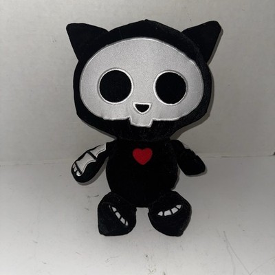 Skelanimals Kit the Cat Plush 13” Black Skeleton Heart Fiesta Toy
