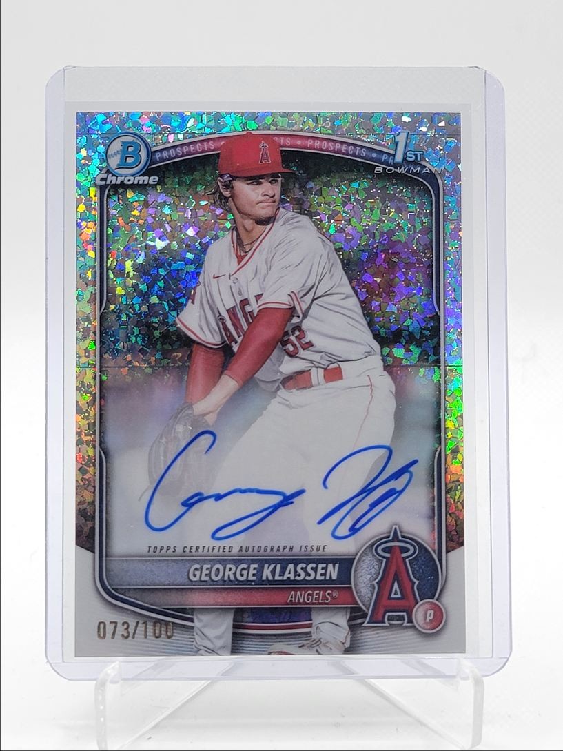 GEORGE KLASSEN 2025 BOWMAN CHROME 1ST AUTOGRAPH MINI DIAMOND AUTO /100 Q3967