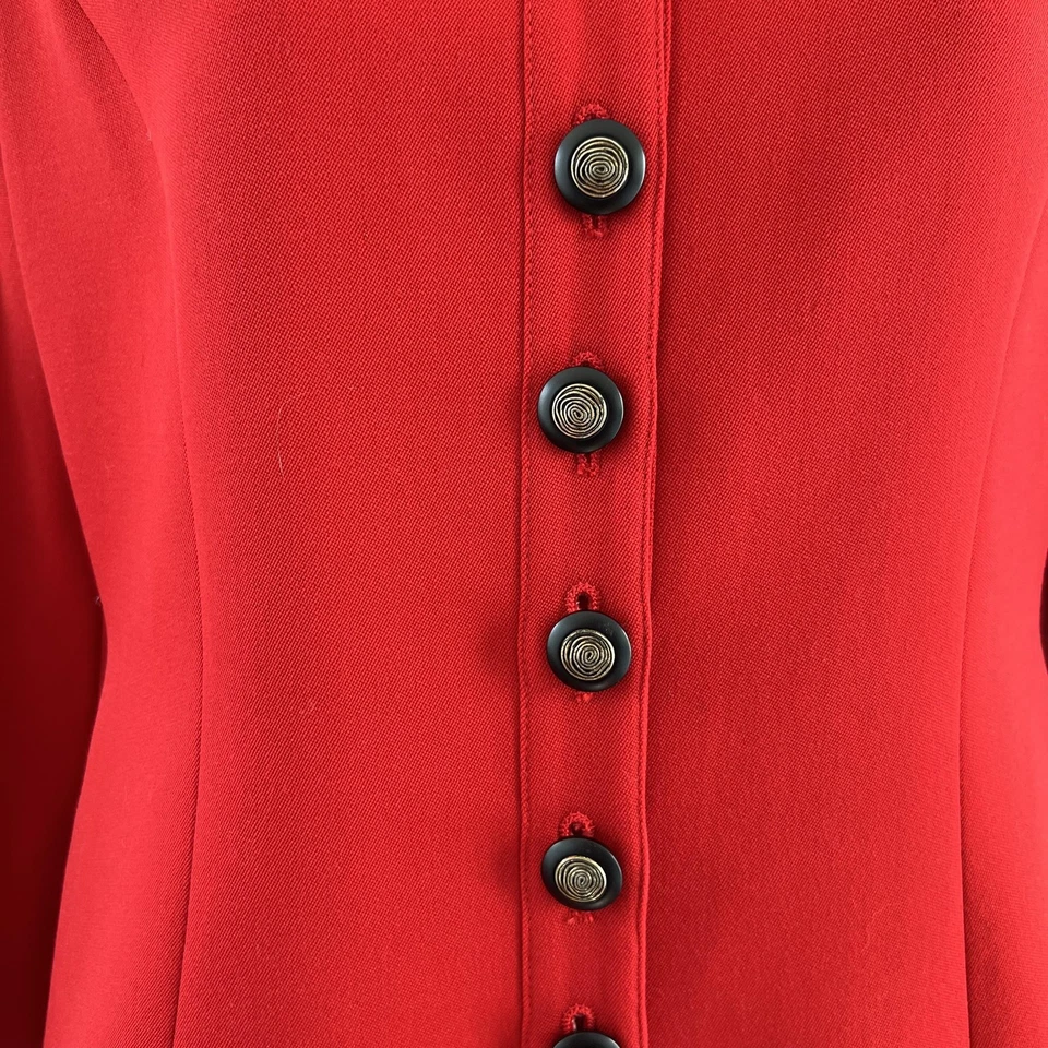 Vintage Valentino Boutique Skirt Suit Womens 4 Red Made in Italy Two Piece 90s - Image 3 of 4