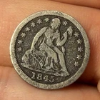 1845 Seated Liberty Dime VF+ Silver Business Strike Philadelphia