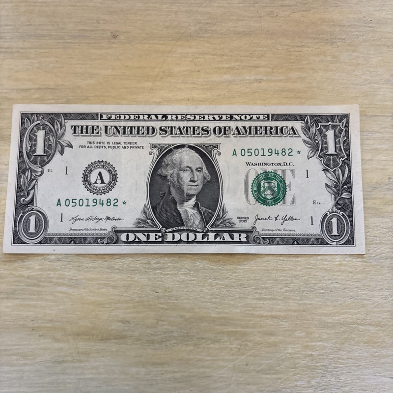 Birthday Anniversary Star Note 05/02/1948 One Dollar Fancy Serial # A 05019482 