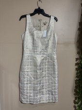 New Banana Republic Dress Sleeveless 10  Gold Metallic Sheen Lined