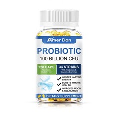 Raw Probiotics 100 Billion CFU Potency Digestive Immune Health 120 Capsules USA