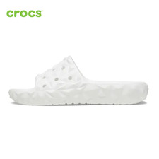 NEW CROCS CLASSIC METALLIC GEOMETRIC SLIDE V2 209608-100 White