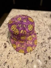 Vintage LSU Tigers Silk AOP All Over Print SnapBack Hat Made In USA RARE