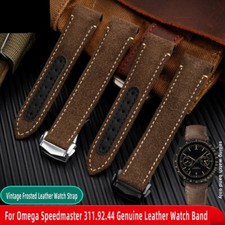 Leather Watch Strap Fit For Omega Dark Side Moon Speedmaster 311.92.44 Watchband