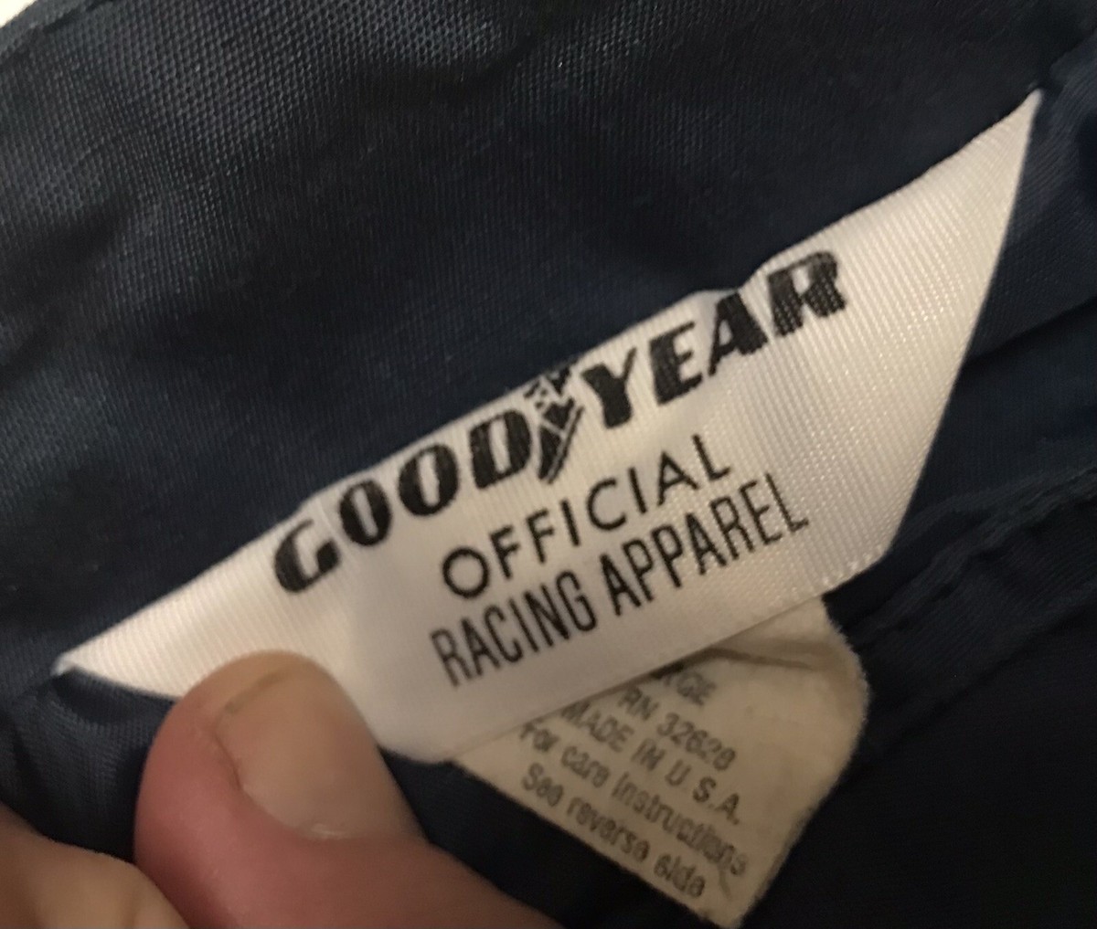ジャケット・アウター GOODYEAR official jacket made in usa Vintage Goodyear Official #1 in Racing Jacket Mens XL Navy