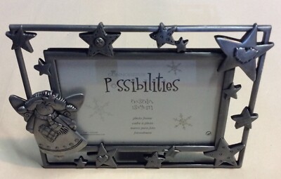 Connoisseur Angel Picture Photo Frame pewter-tone Metal Stitched