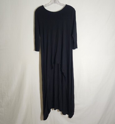 Fashion Tart Hi-lo Shirt Dress Pullover Womens M See Measure Black Long  Sleeve