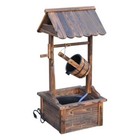 Outsunny Carbonized Wooden Wishing Well Water Fountain Fir w/ Electric Pump