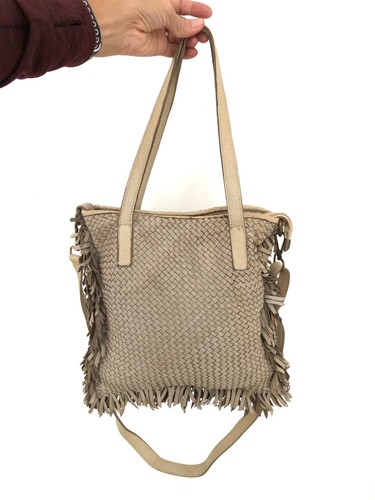 Borsa Tracolla Media Vera Pelle Lavata Vintage con Frange | eBay
