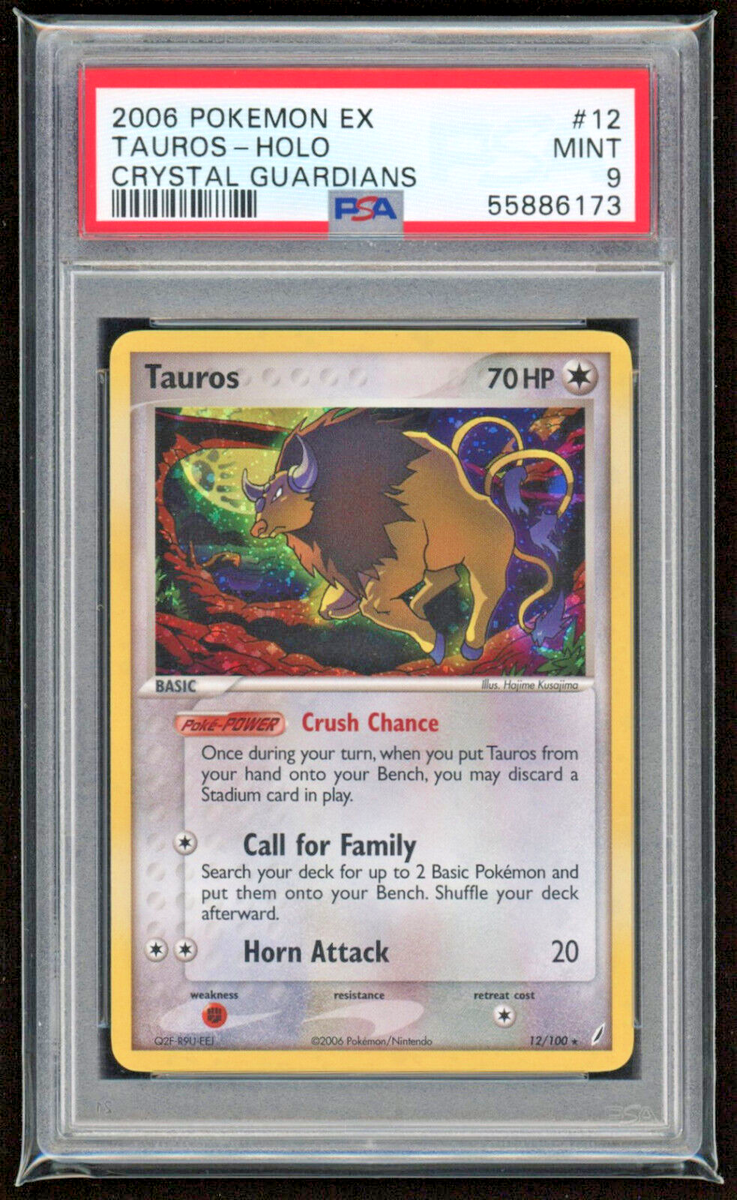 2006 TAURUS HOLO CRYSTAL GUARDIANS PSA 9 MINT #12 POKEMON CARD TCG