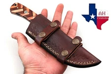 CUSTOM HAND MADE PURE LEATHER SHEATH FOR FIXED BLADE KNIFE AH 7