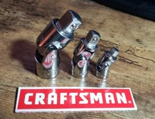 CRAFTSMAN  3pc 1/4 3/8 1/2 ratchet wrench universal wobble flex socket set