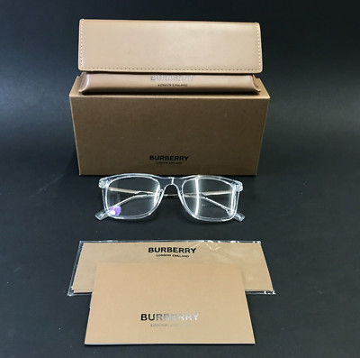 Burberry Eyeglasses Frames B2343 3024 Clear Silver Square Nova Check 51-20-145