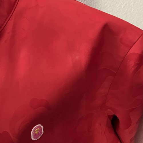 VTG BAPE sz Tall XS-S GORETEX Zip Up Jacket Red Bathing Ape Print Japan - Picture 9 of 21