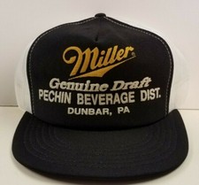 vintage MILLER GENUINE DRAFT - PECHIN BEVERAGE DISTRIBUTOR Snapback Trucker Hat