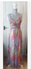 Ladies Multicoloured Strappy Maxi Dress Size 8